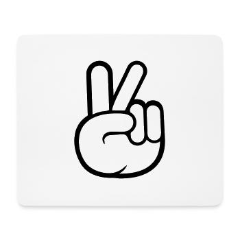 Peace Zeichen Hand Frieden Cool - Mousepad (Querformat) - Weiß - Vorne