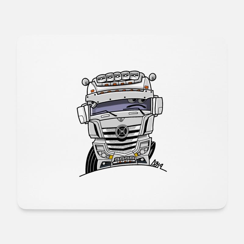 0807 M LKW weiß - Mousepad (Querformat) - Weiß