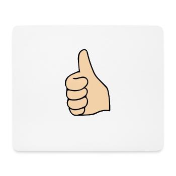 Daumen hoch - Mousepad (Querformat) - Weiß - Vorne