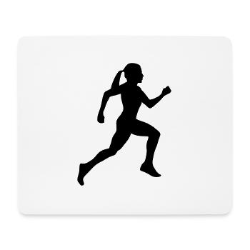 Läuferin, Laufen - Mousepad (Querformat) - Weiß - Vorne