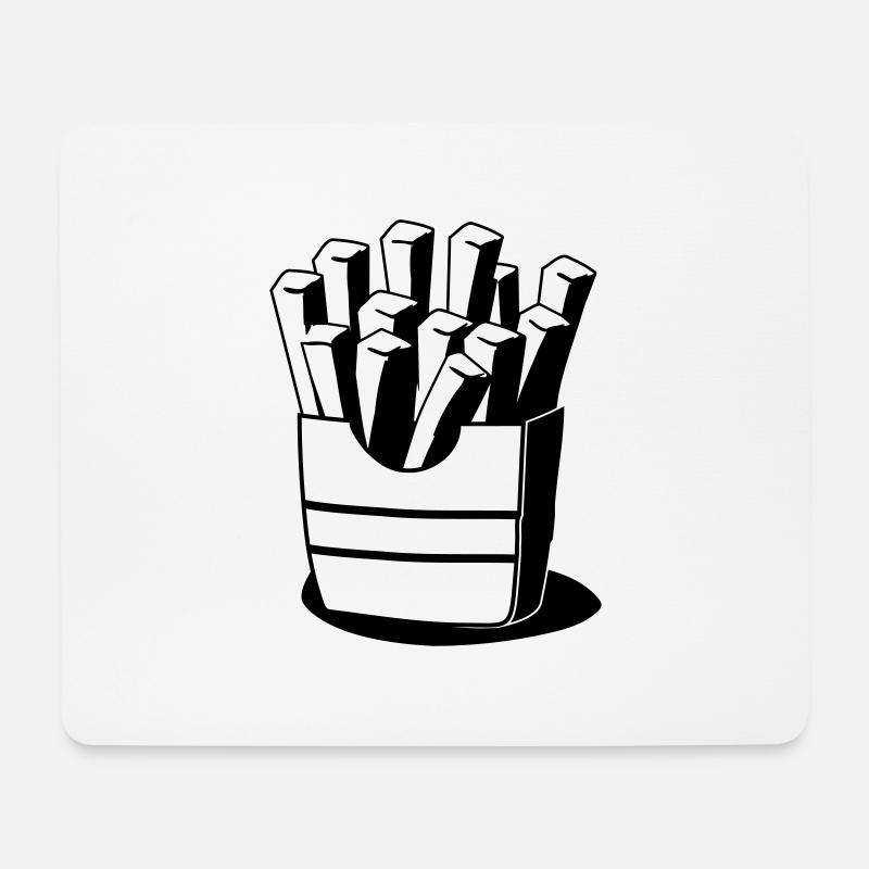 fast food pommes frites - Mousepad (Querformat) - Weiß