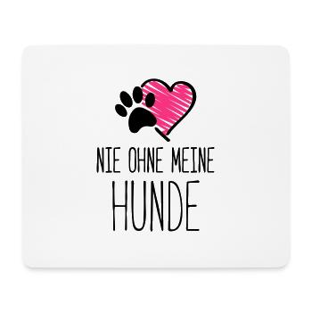 hunde nie ohne herz - Mousepad (Querformat) - Weiß - Vorne
