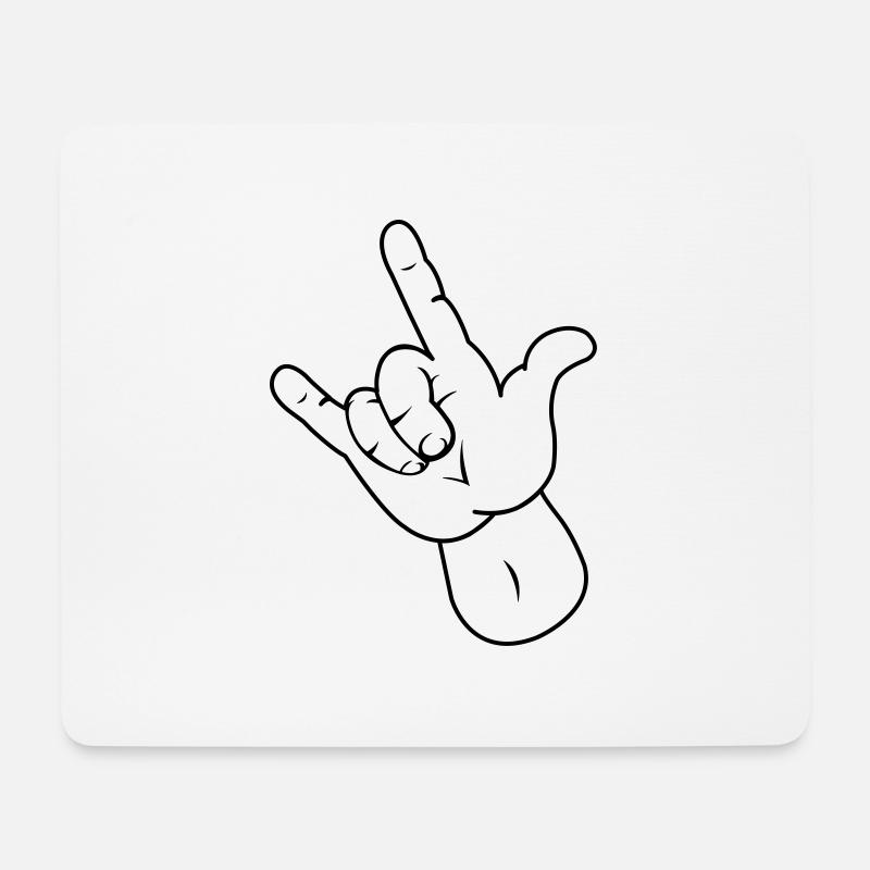 hand - Mousepad (Querformat) - Weiß