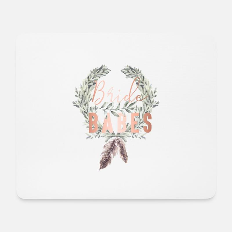 Boho Bride Babes Lorbeerkranz - Mousepad (Querformat) - Weiß