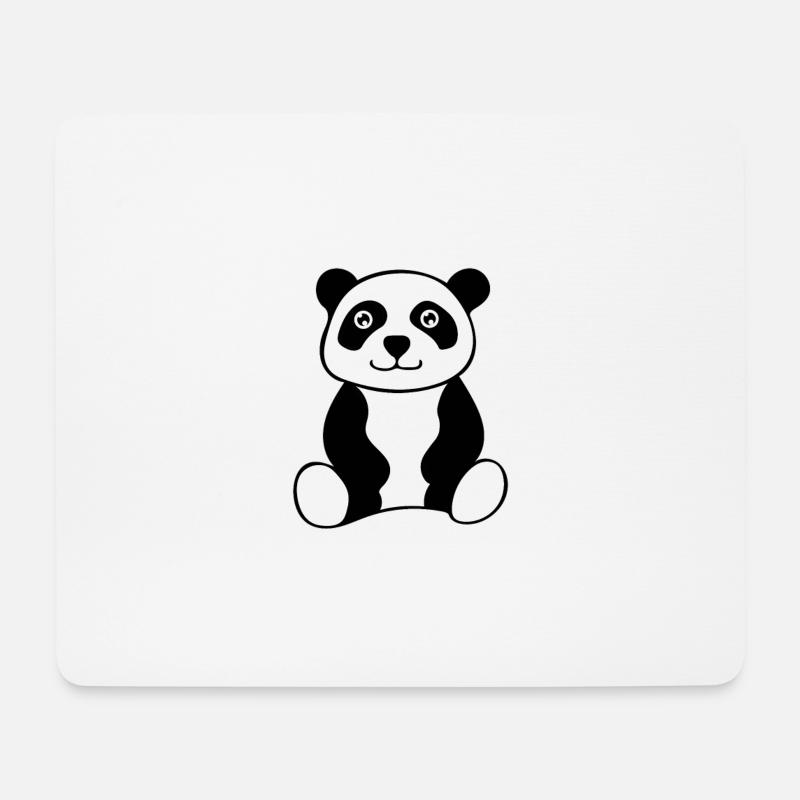Panda - Glücklich - Mousepad (Querformat) - Weiß