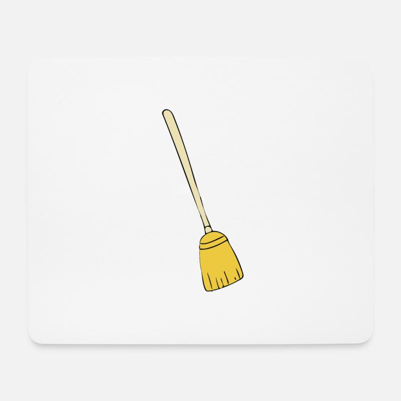Besen - Mousepad (Querformat) - Weiß