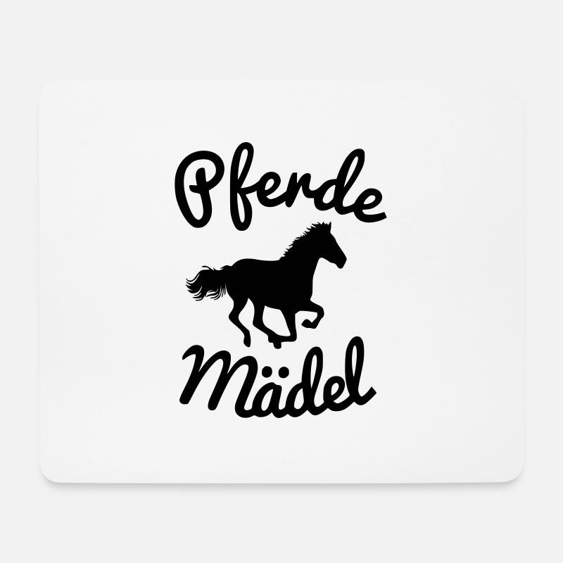 Pferde Mädel - Mousepad (Querformat) - Weiß