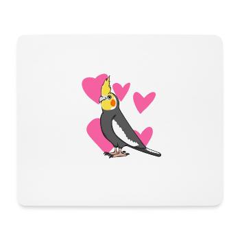 Nymphensittich - Mousepad (Querformat) - Weiß - Vorne