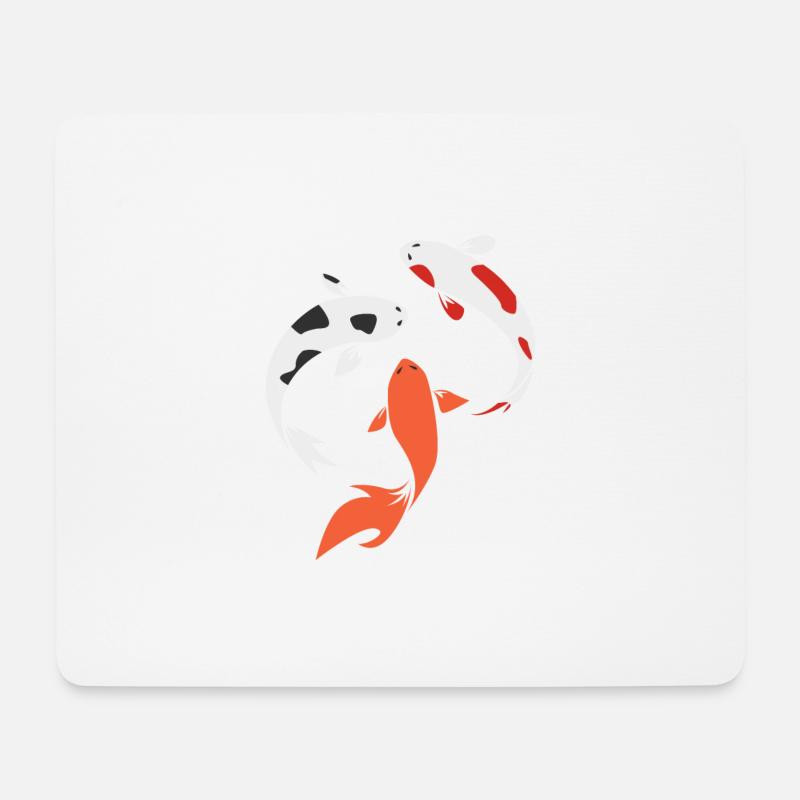 Koi - Tapis de souris (format paysage) - blanc