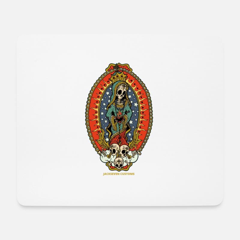 La Muerda - Madonna - La Catharina - Skull Nonne - Mousepad (Querformat) - Weiß