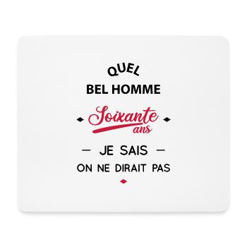 Anniversaire 60 ans - Quel bel homme - Tapis de souris (format paysage) - blanc - Devant
