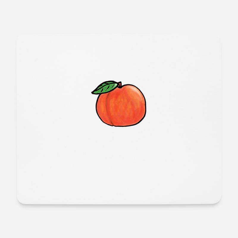 Pfirsich - Mousepad (Querformat) - Weiß