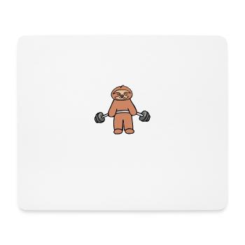 Paresseux avec un haltère - Tapis de souris (format paysage) - blanc - Devant