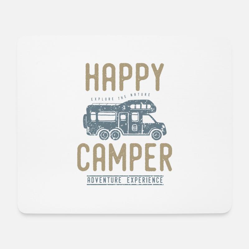 Happy Camping Weihnachten Geburtstag T-Shirt - Mousepad (Querformat) - Weiß