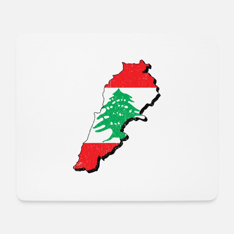 Libanon Libanese Karte Urlaub Reise Geschenk LBN - Mousepad (Querformat) - Weiß