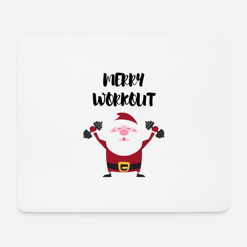 MERRY WORKOUT - Mousepad (Querformat) - Weiß