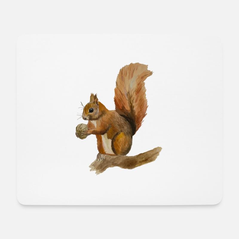 Eichhörnchen - Mousepad (Querformat) - Weiß