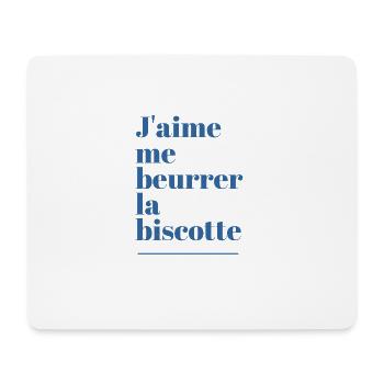 t-shirt j'aime me beurrer la biscotte cadeau - Tapis de souris (format paysage) - blanc - Devant