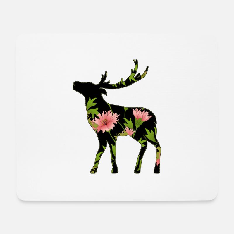 Hirsch - Mousepad (Querformat) - Weiß