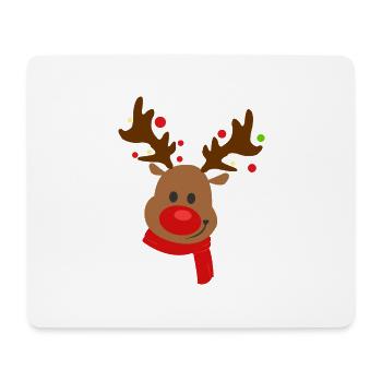 Lustiges Renntier Rudolf - Mousepad (Querformat) - Weiß - Vorne