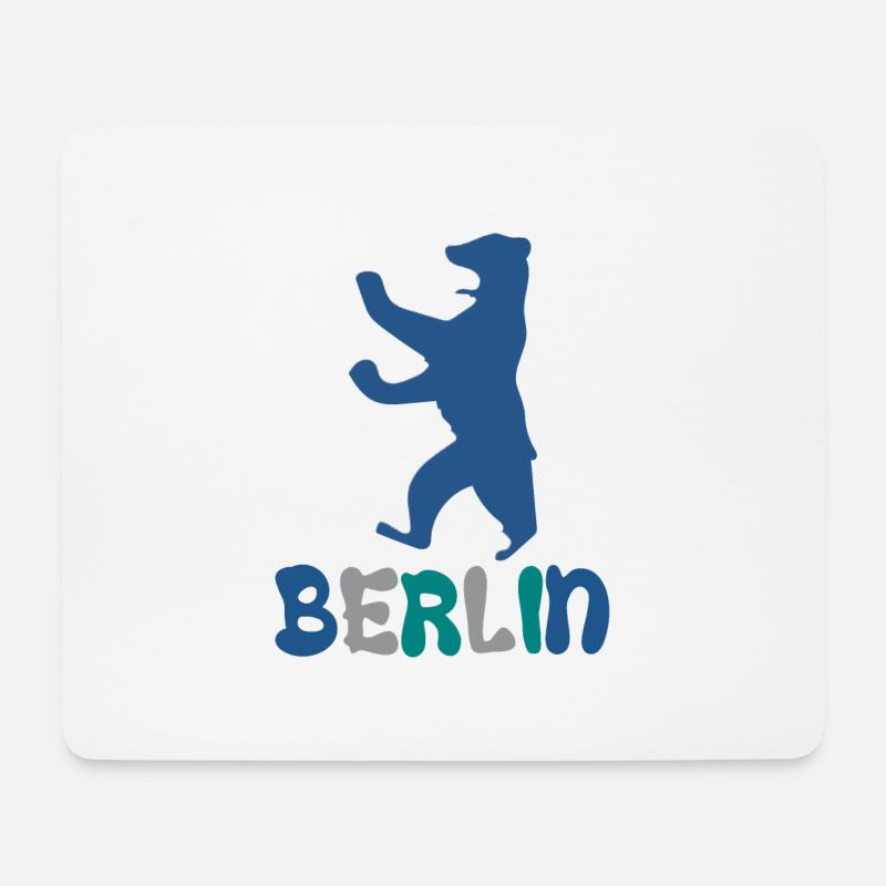Berlin und Berliner Bär - Mousepad (Querformat) - Weiß