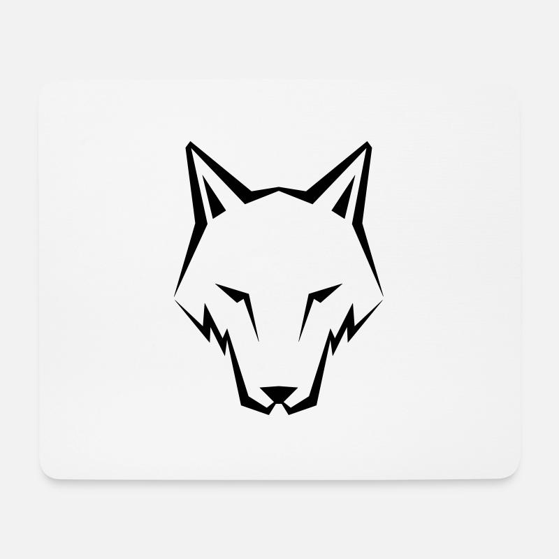 Wolf - Mousepad (Querformat) - Weiß