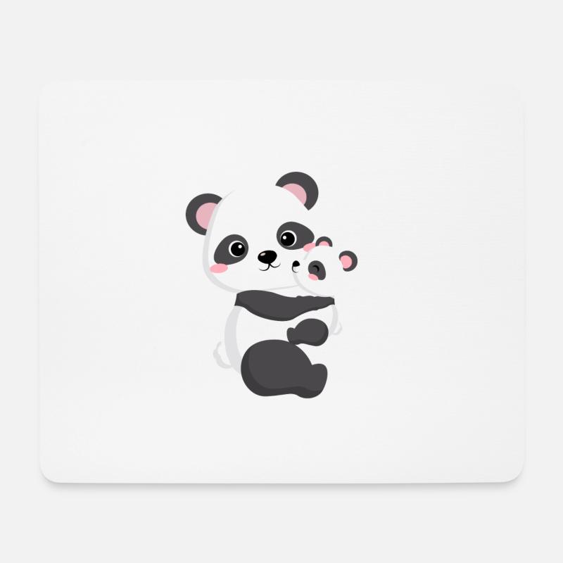 Mama und ich niedliches Panda mit Mama Geschenk - Mousepad (Querformat) - Weiß