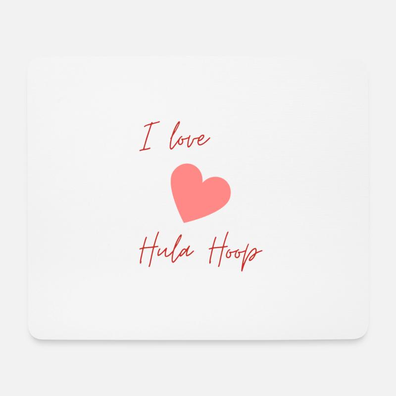 I Love HulaHoop - Mousepad (Querformat) - Weiß