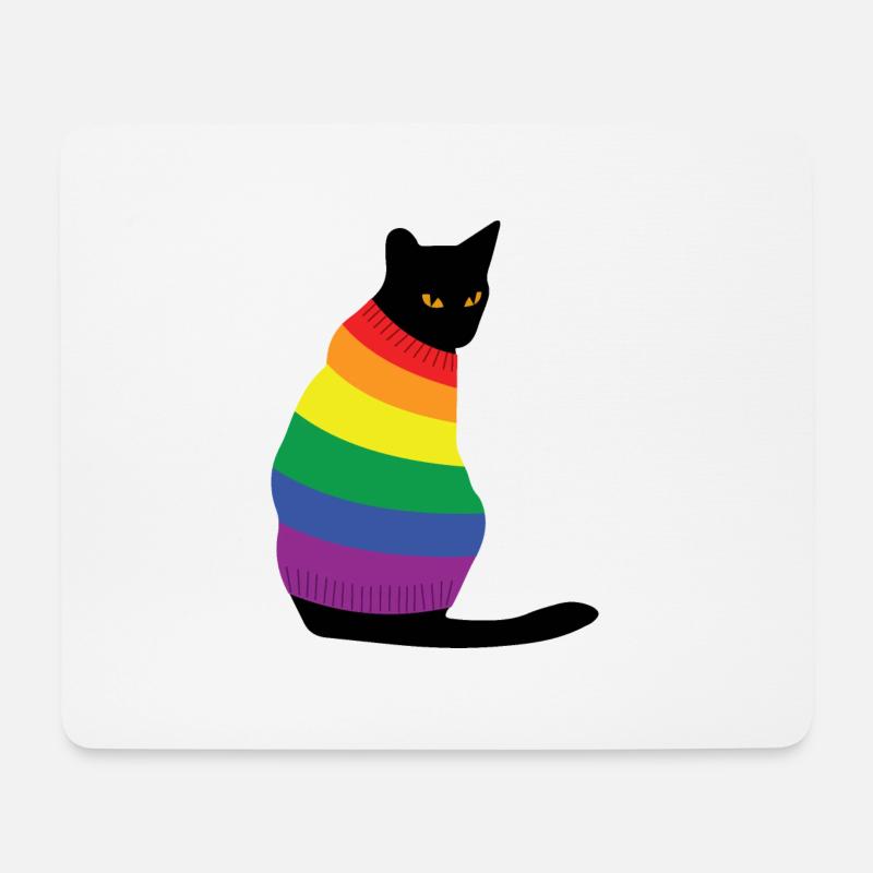 rainbow cat - Mouse Pad (horizontal) - white
