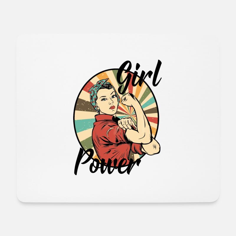 Girl Power - Mousepad (Querformat) - Weiß