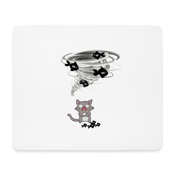 Tornado nimmt Katzenfische - Mousepad (Querformat) - Weiß - Vorne
