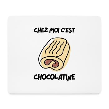 Chez moi c'est chocolatine - Tapis de souris (format paysage) - blanc - Devant