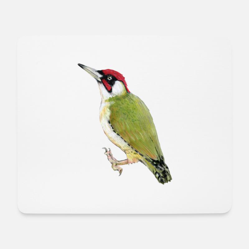 Grünspecht - Mousepad (Querformat) - Weiß
