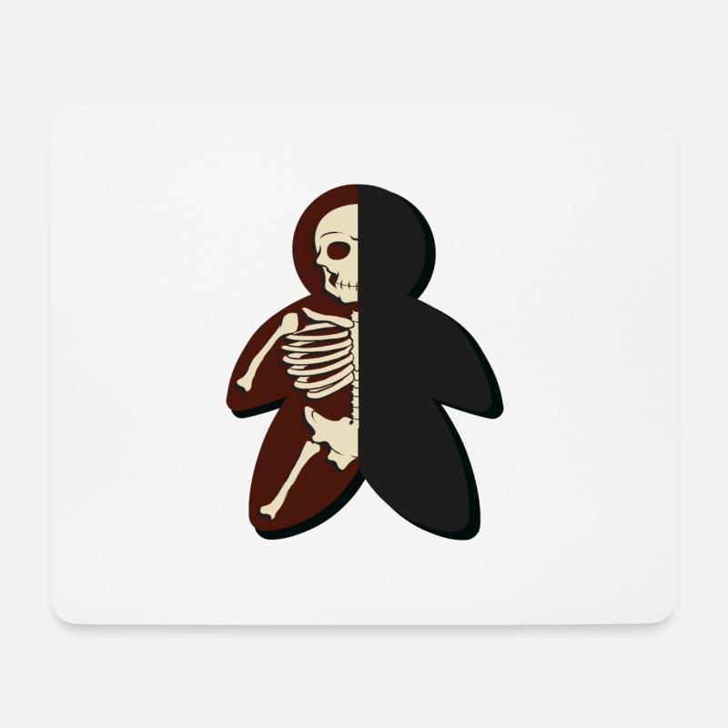 Spielfigur Pöppel Skelett Schwarz - Mousepad (Querformat) - Weiß