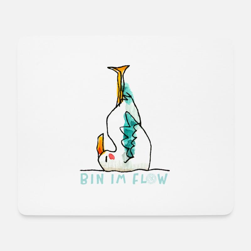 prinzenart / Möwenyoga / Schulterstand - Mousepad (Querformat) - Weiß
