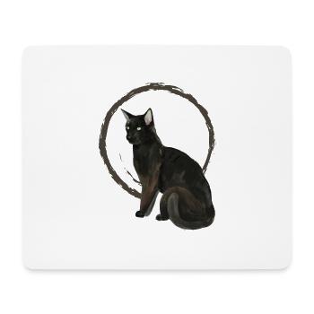 Schwarze Katze Nelson 2 - Mousepad (Querformat) - Weiß - Vorne