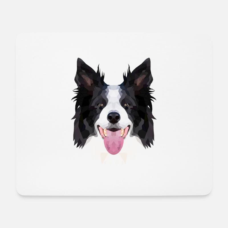 Polyart Border Collie - Mousepad (Querformat) - Weiß