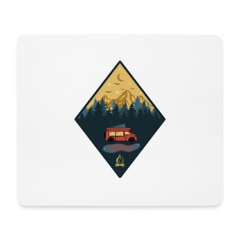 Camping Lagerfeuer Camper Wohnmobil - Mousepad (Querformat) - Weiß - Vorne
