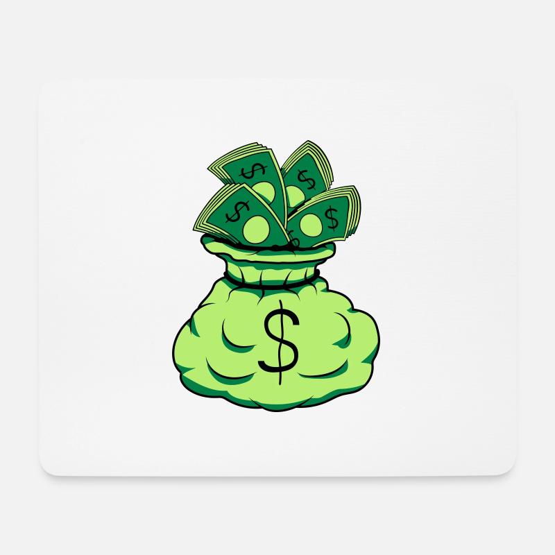 Geld Sack Scheine - Mousepad (Querformat) - Weiß
