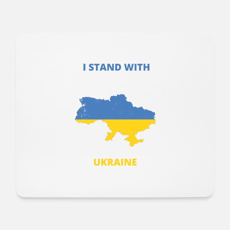 I stand with Ukraine - Mousepad (Querformat) - Weiß