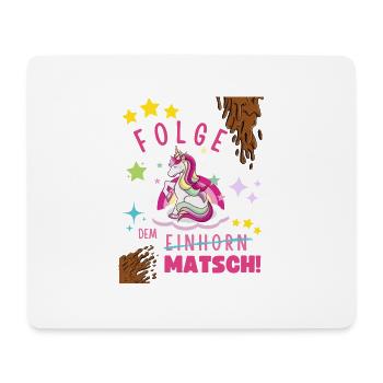 Muddy run shirt mud Matsch Lauf Einhorn obstacle - Mousepad (Querformat) - Weiß - Vorne