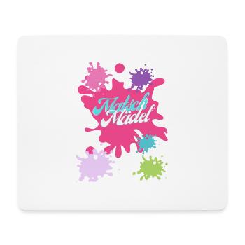 Muddy run shirt mud Matsch Lauf Team obstacle Frau - Mousepad (Querformat) - Weiß - Vorne