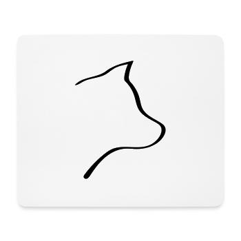 Dog / Wolf Line Art - Minimaliste - Tapis de souris (format paysage) - blanc - Devant