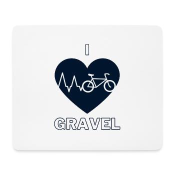 Gravel Bike I Love Gravel - Mousepad (Querformat) - Weiß - Vorne