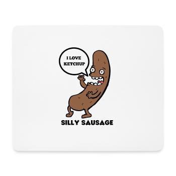silly sausage funny design great for fathers day - Mouse Pad (horizontal) - white - Front