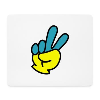 Peace Hand Ukraine - Mousepad (Querformat) - Weiß - Vorne