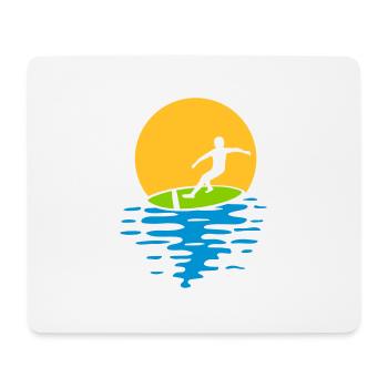 Abend Sonne Surfer - Mousepad (Querformat) - Weiß - Vorne