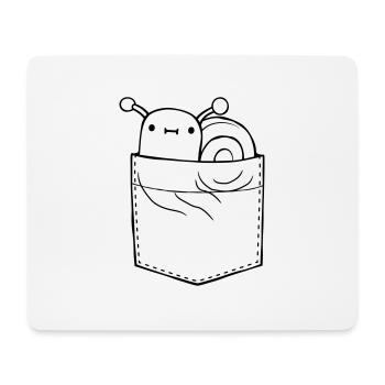 Poche de chemise d’escargot sur le pouce - Tapis de souris (format paysage) - blanc - Devant