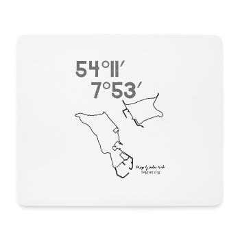 Helgoland koordinaten mit düne und werbung - Mousepad (Querformat) - Weiß - Vorne