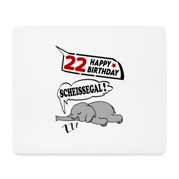 Geburtstag 22 Jahre Birthday Elefant Scheissegal - Mousepad (Querformat) - Weiß - Vorne
